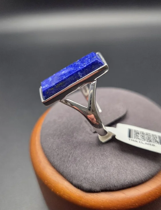 Sterling Silver Split Shank Lapis Lazuli Ring. Size 12. NWT - Picture 2 of 8